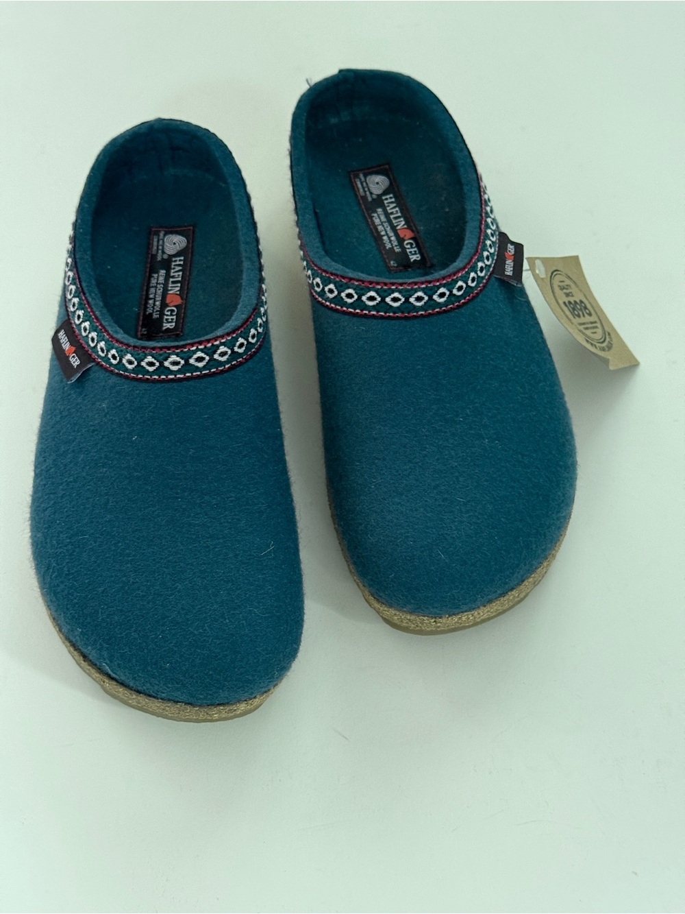 Haflinger Gz Classic Grizzly wool felt clogs in green Size 11 EU 42 NWOB